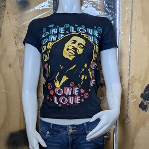 Bob Marley "One Love" Black Graphic Tee Size Small